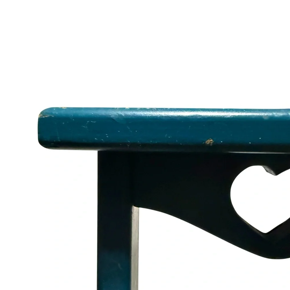 Decorative Wooden Heart Ladder Style Display Shelf With Pegs Vintage Cabin
